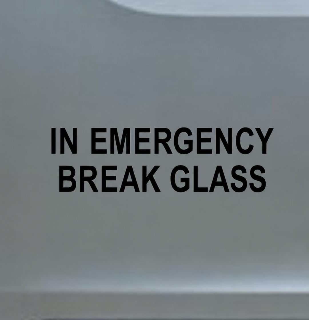 Break Glass In Case Of Emergency Sticker